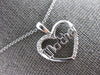 ESTATE .05CT DIAMOND 14KT WHITE GOLD 3D OPEN HEART MOTHER FUN FLOATING PENDANT