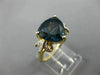 ESTATE LARGE 4.05CT DIAMOND & AAA BLUE TOPAZ 14KT YELLOW GOLD FILIGREE FUN RING