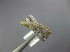 ESTATE WIDE .87CT DIAMOND 18KT WHITE & YELLOW GOLD 3 ROW CRISS CROSS X LOVE RING