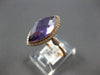 LARGE 3.4CT DIAMOND & AAA AMETHYST 14KT ROSE GOLD MARQUISE & ROUND HALO FUN RING