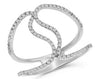 ESTATE .37CT DIAMOND 14K WHITE GOLD 3D CLASSIC MULTI WAVE DOUBLE HEART LOVE RING