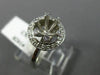 ESTATE WIDE .35CT DIAMOND 14KT WHITE GOLD HALO SEMI MOUNT ENGAGEMENT RING #1028