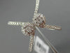 ESTATE LARGE .57CT DIAMOND 18K WHITE GOLD 3D CRISS CROSS DOUBLE FLOWER LOVE RING