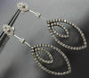 LARGE 1.88CT WHITE & CHOCOLATE FANCY DIAMOND 14KT WHITE GOLD 3D HANGING EARRINGS