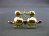 ANTIQUE LARGE 1.50CT AAA MULTI GEM 18KT YELLOW GOLD LOVE DUCK BROOCH CUTE #20178