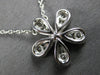 ESTATE .54CT DIAMOND 14KT WHITE GOLD 3D CLASSIC ROUND FLOWER FLOATING PENDANT