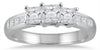 ESTATE 1.50CT DIAMOND 14KT WHITE GOLD PRINCESS CLASSIC 3D STONE ANNIVERSARY RING