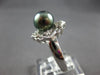WIDE .12CT DIAMOND & AAA TAHITIAN PEARL 14KT WHITE GOLD 3D MULTI HEART LOVE RING