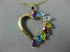 ESTATE 1.20CT AAA MULTI GEM 14K YELLOW GOLD 3D HEART JOURNEY FUN PENDANT #21386