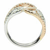 ESTATE LARGE .98CT DIAMOND 18KT WHITE & ROSE GOLD 3D SWIRL LOVE KNOT FUN RING