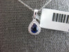 SMALL .52CT DIAMOND & AAA SAPPHIRE 18KT WHITE GOLD PEAR SHAPE FLOATING PENDANT