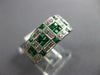 WIDE 1.47CT DIAMOND AAA EMERALD 14K WHITE GOLD ROUND & PRINCESS ANNIVERSARY RING