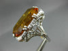 ANTIQUE LARGE 9.40CT AAA CITRINE 18KT WHITE GOLD SOLITAIRE FILIGREE RING #26609
