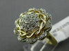 ESTATE LARGE .25CT DIAMOND 14KT TWO TONE GOLD 3D FILIGREE FLOWER MILGRAIN RING