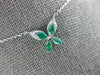 ESTATE .38CT DIAMOND & AAA EMERALD 14KT WHITE GOLD 3D BUTTERFLY LOVE NECKLACE