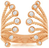 ESTATE WIDE .35CT DIAMOND 14KT ROSE GOLD 3D MULTI ROW ETOILE FUN LOVE RING