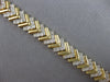 ESTATE LARGE 2.0CT DIAMOND 14KT 2 TONE GOLD 3D MULTI ROW V SHAPE TENNIS BRACELET
