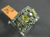 ESTATE LARGE 3.37CT WHITE & FANCY YELLOW DIAMOND 18KT TWO TONE GOLD 3D RING