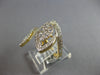LARGE .82CT DIAMOND 14K YELLOW GOLD 3D CLUSTER INVISIBLE DOUBLE LEAF FUN RING