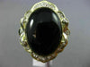 ESTATE EXTRA LARGE .24CT DIAMOND & AAA ONYX 14KT YELLOW GOLD 3D FLOWER FUN RING