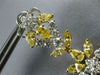 ESTATE LARGE 9.1CT WHITE & FANCY YELLOW DIAMOND 18K GOLD FLOWER HANGING EARRINGS