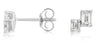 .63CT DIAMOND 14K WHITE GOLD 3D BAGUETTE 2 STONE SHARED PRONG LOVE STUD EARRINGS