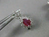 ANTIQUE 1.86CT DIAMOND RUBY 14K WHITE GOLD HANGING FILIGREE CLUSTER EARRINGS 383