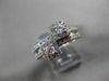 ANTIQUE WIDE .60CT ROUND DIAMOND 14KT WHITE GOLD SQUARE DOUBLE HALO RING #19430