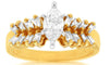 1.22CT DIAMOND 14KT YELLOW GOLD 3D MARQUISE & BAGUETTE CLASSIC ENGAGEMENT RING
