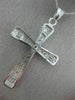ESTATE LARGE 1.35CT ROUND & BAGUETTE DIAMOND 14KT WHITE GOLD CROSS PENDANT 15977