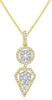 ESTATE .55CT DIAMOND 14KT YELLOW GOLD TRIANGULAR CLUSTER FLORAL FLOATING PENDANT