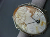 ANTIQUE LARGE OLD MINE DIAMOND 14KT WHITE GOLD FILIGREE CAMEO BROOCH PIN #11970