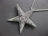 ESTATE LARGE .87CT DIAMOND 18KT WHITE GOLD 3D DOUBLE STAR FUN FLOATING PENDANT