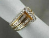 ANTIQUE 14K GOLD WIDE TWO TONE DIAMOND 1.45CT BELT RING
