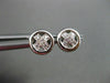 ESTATE .20CT DIAMOND 14KT WHITE GOLD X CIRCULAR PAVE STUD EARRINGS 8mm #16568