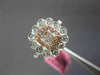 GIA WIDE 1.51CT MULTI COLOR DIAMOND 18K WHITE & ROSE GOLD FLOWER ENGAGEMENT RING