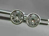 ANTIQUE .63CT ROUND BEZEL DIAMOND 14KT WHITE GOLD STUD EARRINGS 5mm UNIQUE #7837