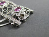 ESTATE WIDE 4.47CT DIAMOND & AAA PINK SAPPHIRE 14KT WHITE GOLD FLORAL BRACELET
