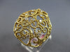 EXTRA LARGE 1.65CT DIAMOND 14KT YELLOW GOLD OPEN FILIGREE ETOILE DOME SHAPE RING