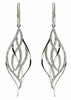 ESTATE .82CT DIAMOND 18KT WHITE GOLD 3D CLASSIC TEAR DROP LOVE HANGING EARRINGS