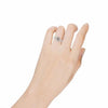 .71CT WHITE & PINK DIAMOND 18KT WHITE & ROSE GOLD PRINCESS HALO ENGAGEMENT RING