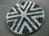 ESTATE LARGE 3.70CT DIAMOND & AAA SAPPHIRE 18K WHITE GOLD 3D ROUND STAR PENDANT