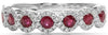 .72CT DIAMOND & AAA RUBY 14K WHITE GOLD 3D ROUND SEMI ETERNITY ANNIVERSARY RING