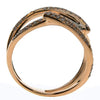 WIDE .41CT WHITE & LIGHT PINK DIAMOND 18K WHITE & ROSE GOLD CRISS CROSS FUN RING