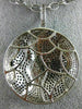 LARGE 4.51CT WHITE & BLACK DIAMOND 18KT WHITE & BLACK GOLD CIRCULAR WAVE PENDANT