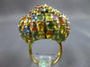 ESTATE EXTRA LARGE 7.0CT AAA MULTI COLOR SAPPHIRE 18K YELLOW GOLD 3D FLOWER RING
