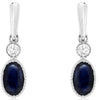 .65CT DIAMOND & AAA SAPPHIRE 14KT WHITE GOLD OVAL FILIGREE FUN HANGING EARRINGS