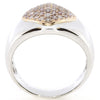 ESTATE WIDE .56CT PINK DIAMOND 18KT WHITE & ROSE GOLD PAVE GEOMETRICAL FUN RING