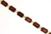 16.16CT DIAMOND & AAA GARNET 14K YELLOW GOLD ROUND & EMERALD CUT TENNIS BRACELET