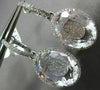 ESTATE LARGE 18.93CT DIAMOND & AAA CLEAR TOPAZ 14KT WHITE GOLD HANGING EARRINGS
